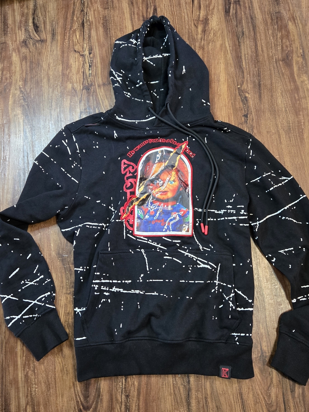 deKryptic Child's Play CHUCKY Augmented Reality Hoodie Black And White
